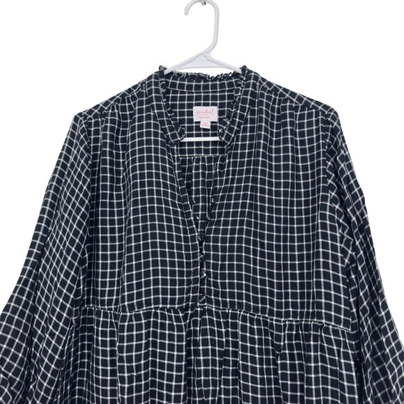 Isabel Maternity Ingrid & Isabel Black & White Checkered Top Blouse SZ XXL - Picture 11 of 13